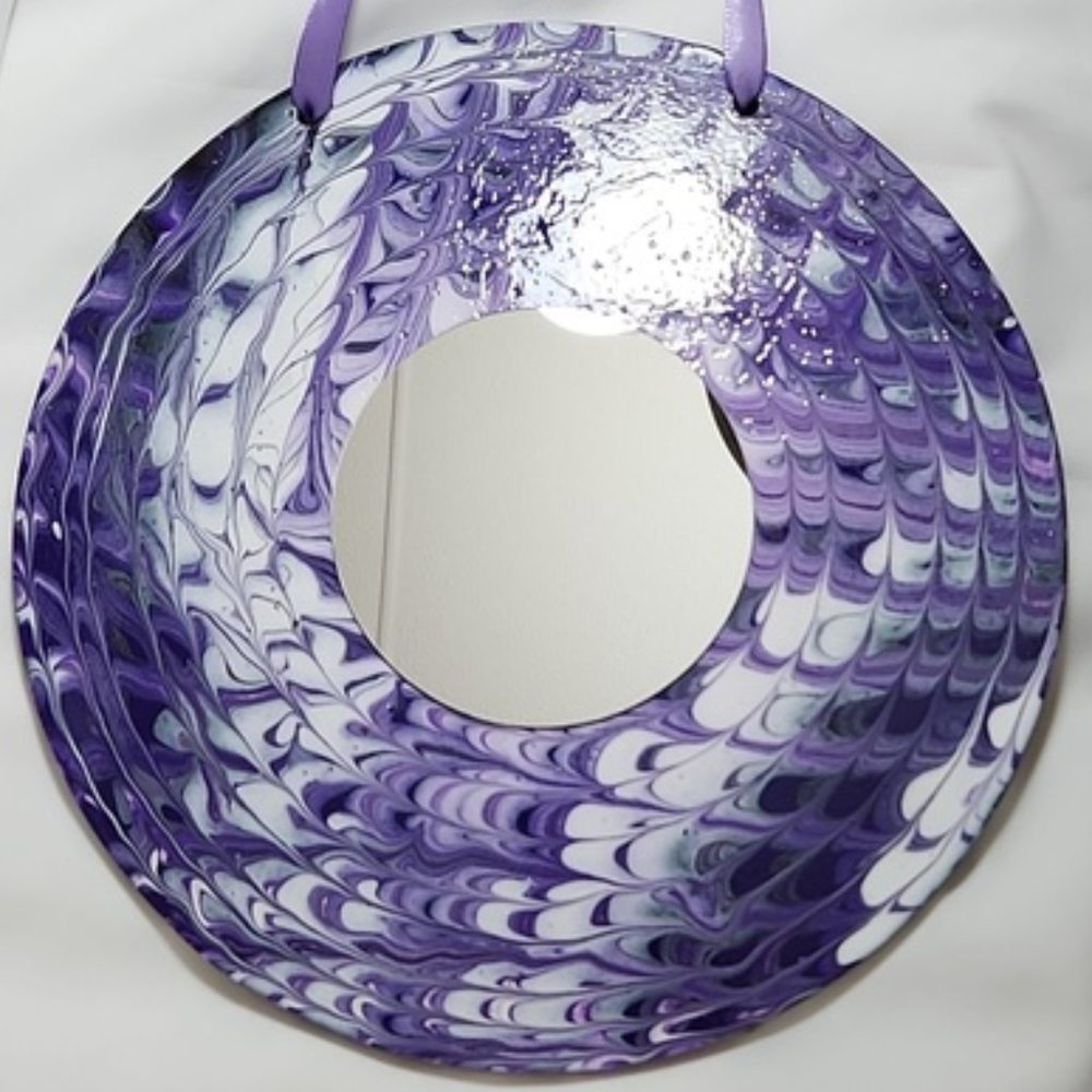 Hand Crafted Painted Mirror Vintage Edison Record Decorative Wall Art Essential